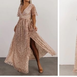 Baltic Born Marseille Embossed Maxi Dress - Champagne